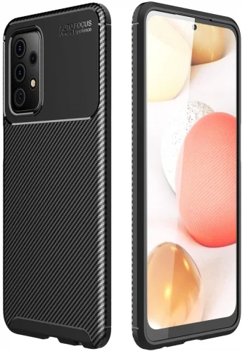 Samsung Galaxy A52s Kılıf Karbon Serisi Mat Fiber Silikon Negro Kapak - Siyah