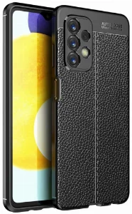Samsung Galaxy A53 Kılıf Deri Görünümlü Parmak İzi Bırakmaz Niss Silikon - Siyah