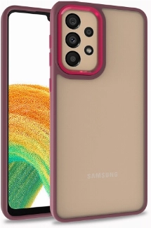 Samsung Galaxy A53 Kılıf Electro Silikon Renkli Flora Kapak - Kırmızı