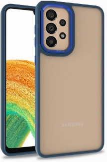 Samsung Galaxy A53 Kılıf Electro Silikon Renkli Flora Kapak - Mavi