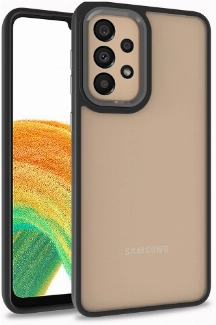 Samsung Galaxy A53 Kılıf Electro Silikon Renkli Flora Kapak - Siyah