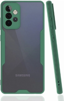 Samsung Galaxy A53 Kılıf Renkli Silikon Kamera Lens Korumalı Şeffaf Parfe Kapak - Yeşil