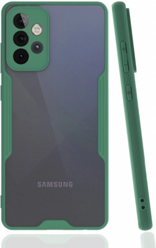 Samsung Galaxy A53 Kılıf Renkli Silikon Kamera Lens Korumalı Şeffaf Parfe Kapak - Yeşil