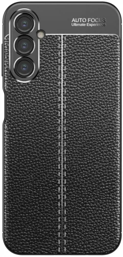 Samsung Galaxy A54 Kılıf Deri Görünümlü Lüks Parmak İzi Bırakmaz Niss Silikon Kapak - Siyah