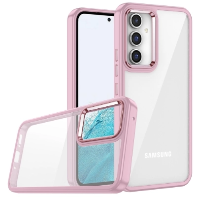 Samsung Galaxy A54 Kılıf Electro Silikon Renkli Flora Kapak - Rose Gold