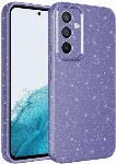 Samsung Galaxy A55 Kılıf Kamera Korumalı Simli Parlak Lüks Silikon Koton Kapak - Mor