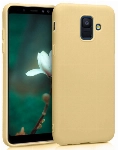 Samsung Galaxy A6 2018 Kılıf İnce Soft Mat Renkli Esnek Silikon Kapak - Gold