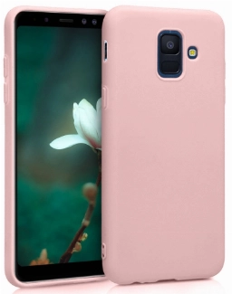 Samsung Galaxy A6 2018 Kılıf İnce Soft Mat Renkli Esnek Silikon Kapak - Rose Gold