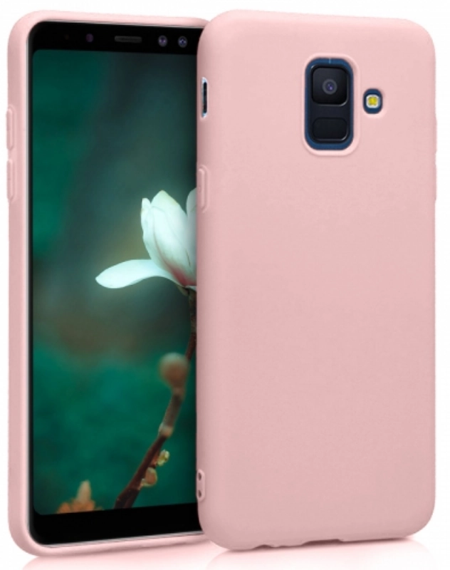 Samsung Galaxy A6 2018 Kılıf İnce Soft Mat Renkli Esnek Silikon Kapak - Rose Gold