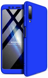 Samsung Galaxy A7 2018 Kılıf 3 Parçalı 360 Tam Korumalı Rubber AYS Kapak  - Mavi