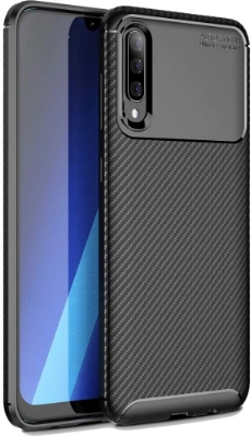 Samsung Galaxy A70 Kılıf Silikon Parmak İzi Bırakmayan Karbon Soft Negro Kapak - Siyah