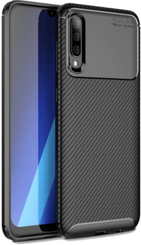 Samsung Galaxy A70 Kılıf Silikon Parmak İzi Bırakmayan Karbon Soft Negro Kapak - Siyah