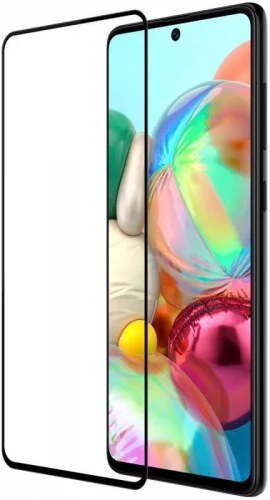 Samsung Galaxy A71 5D Tam Kapatan Kenarları Kırılmaya Dayanıklı Cam Ekran Koruyucu - Siyah