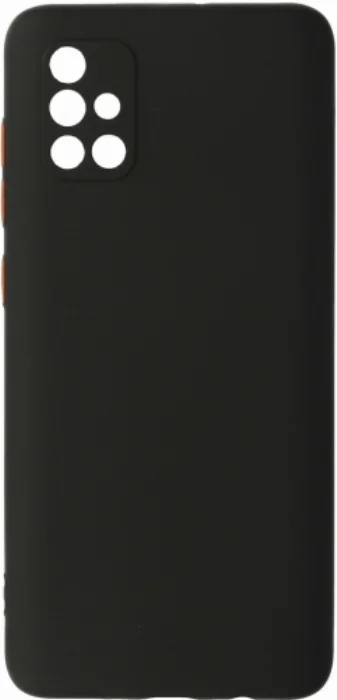 Samsung Galaxy A71 Kılıf Lens Kamera Korumalı İçi Kadife Esnek Silikon Renkli Tuşlu - Siyah