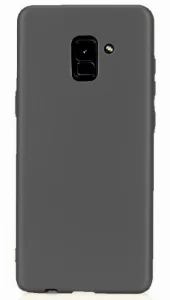 Samsung Galaxy A8 2018 Plus Kılıf İnce Mat Esnek Silikon - Siyah