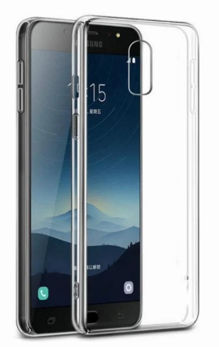 Samsung Galaxy C8 Kılıf Ultra İnce Kaliteli Esnek Silikon 0.2mm - Şeffaf
