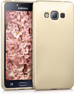 Samsung Galaxy Grand Prime Plus Kılıf İnce Soft Mat Renkli Esnek Silikon Kapak - Gold