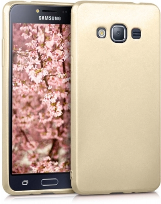 Samsung Galaxy Grand Prime Plus Kılıf İnce Soft Mat Renkli Esnek Silikon Kapak - Gold