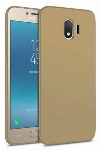 Samsung Galaxy J4 2018 Kılıf İnce Soft Mat Renkli Esnek Silikon Kapak - Gold