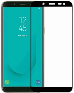 Samsung Galaxy J4 Plus 2018 5D Tam Kapatan Kenarları Kırılmaya Dayanıklı Cam Ekran Koruyucu - Siyah