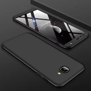 Samsung Galaxy J4 Plus 2018 Kılıf 3 Parçalı 360 Tam Korumalı Rubber AYS Kapak  - Siyah