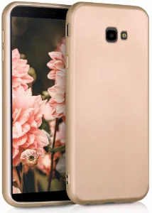 Samsung Galaxy J4 Plus 2018 Kılıf İnce Mat Esnek Silikon - Gold