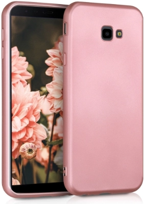 Samsung Galaxy J4 Plus 2018 Kılıf İnce Soft Mat Renkli Esnek Silikon Kapak - Rose Gold