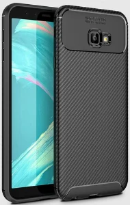 Samsung Galaxy J4 Plus 2018 Kılıf Karbon Serisi Mat Fiber Silikon Negro Kapak - Siyah