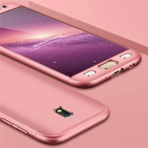 Samsung Galaxy J5 Pro Kılıf 3 Parçalı 360 Tam Korumalı Rubber AYS Kapak  - Rose Gold