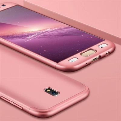 Samsung Galaxy J5 Pro Kılıf 3 Parçalı 360 Tam Korumalı Rubber AYS Kapak  - Rose Gold