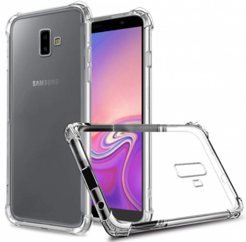 Samsung Galaxy J6 Plus 2018 Kılıf Silikon Köşe Korumalı Airbag Darbe Emici Kapak - Şeffaf