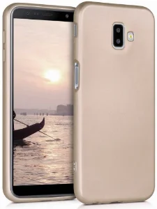 Samsung Galaxy J6 Plus 2018 Kılıf İnce Mat Esnek Silikon - Gold