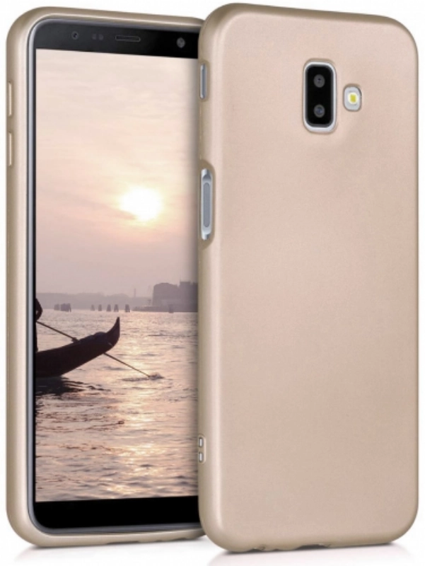 Samsung Galaxy J6 Plus 2018 Kılıf İnce Soft Mat Renkli Esnek Silikon Kapak - Gold