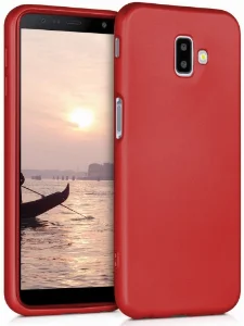 Samsung Galaxy J6 Plus 2018 Kılıf İnce Mat Esnek Silikon - Kırmızı