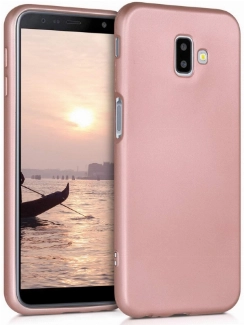 Samsung Galaxy J6 Plus 2018 Kılıf İnce Soft Mat Renkli Esnek Silikon Kapak - Rose Gold