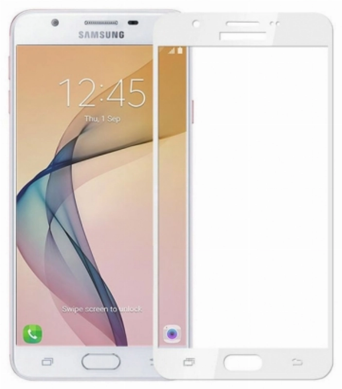 Samsung Galaxy J7 Prime 5D Tam Kapatan Kenarları Kırılmaya Dayanıklı Cam Ekran Koruyucu - Beyaz
