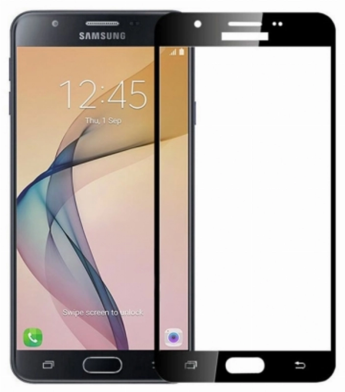 Samsung Galaxy J7 Prime Ekran Koruyucu Fiber Tam Kaplayan Nano - Siyah