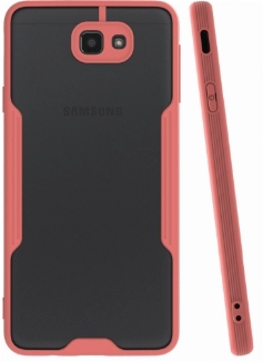 Samsung Galaxy J7 Prime Kılıf Renkli Silikon Kamera Lens Korumalı Şeffaf Parfe Kapak - Pembe