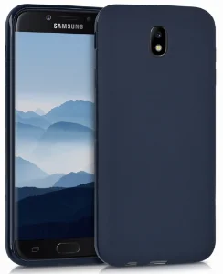 Samsung Galaxy J7 Pro Kılıf İnce Mat Esnek Silikon - Lacivert