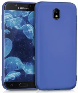 Samsung Galaxy J7 Pro Kılıf İnce Mat Esnek Silikon - Mavi
