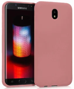 Samsung Galaxy J7 Pro Kılıf İnce Mat Esnek Silikon - Rose Gold