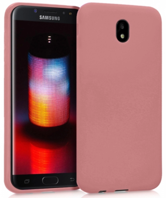 Samsung Galaxy J7 Pro Kılıf İnce Soft Mat Renkli Esnek Silikon Kapak - Rose Gold