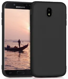 Samsung Galaxy J7 Pro Kılıf İnce Mat Esnek Silikon - Siyah