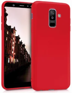 Samsung Galaxy J8 Kılıf İnce Mat Esnek Silikon - Kırmızı