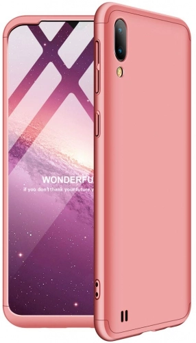 Samsung Galaxy M10 Kılıf 3 Parçalı 360 Tam Korumalı Rubber AYS Kapak  - Rose Gold