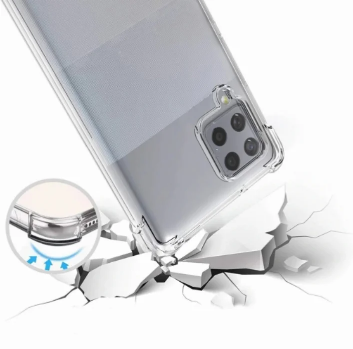 Samsung Galaxy M12 Kılıf Köşe Korumalı Airbag Şeffaf Silikon Anti-Shock