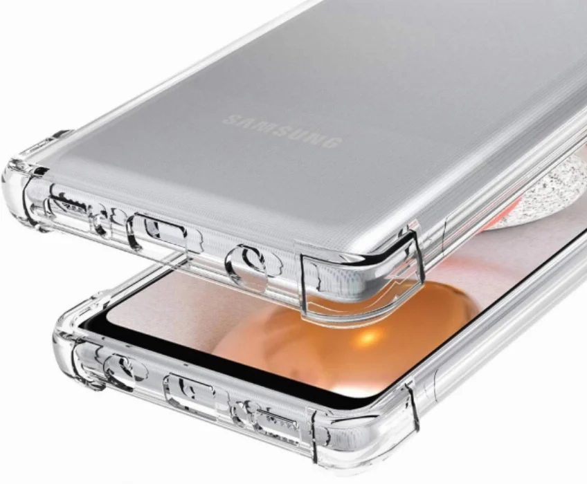 Samsung Galaxy M12 Kılıf Köşe Korumalı Airbag Şeffaf Silikon Anti-Shock