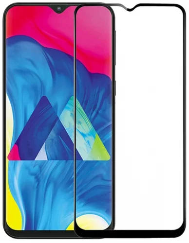 Samsung Galaxy M21 5D Tam Kapatan Kenarları Kırılmaya Dayanıklı Cam Ekran Koruyucu - Siyah