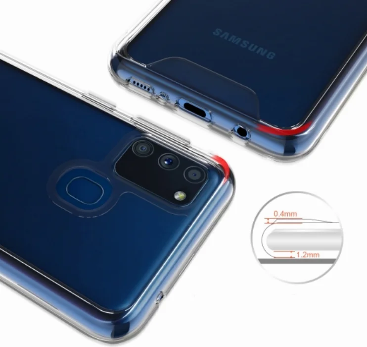Samsung Galaxy M21 Kılıf Clear Guard Serisi Gard Kapak - Şeffaf