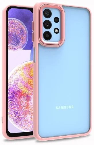 Samsung Galaxy M23 5G Kılıf Electro Silikon Renkli Flora Kapak - Rose Gold